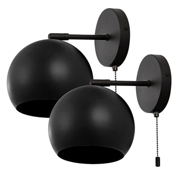 Tierra 7" Modern Midcentury Iron LED Sconce with Pull-Chain Switch - JONATHAN Y